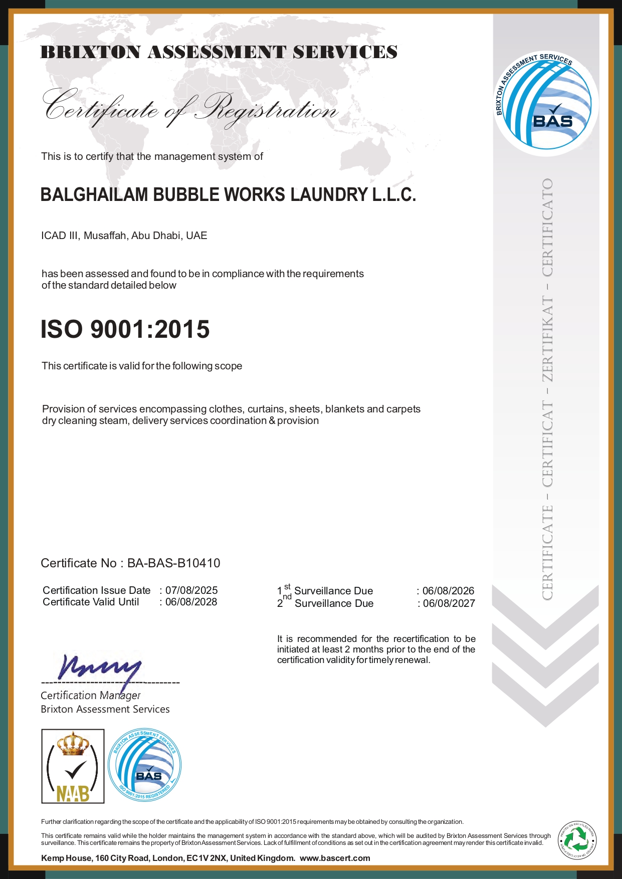First RAL-Certified Healthcare Laundry in the Middle East